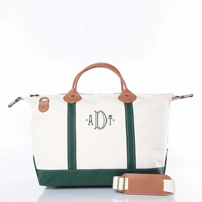Personalized Classic Weekender Bag for Short Getaways, Green personalized front