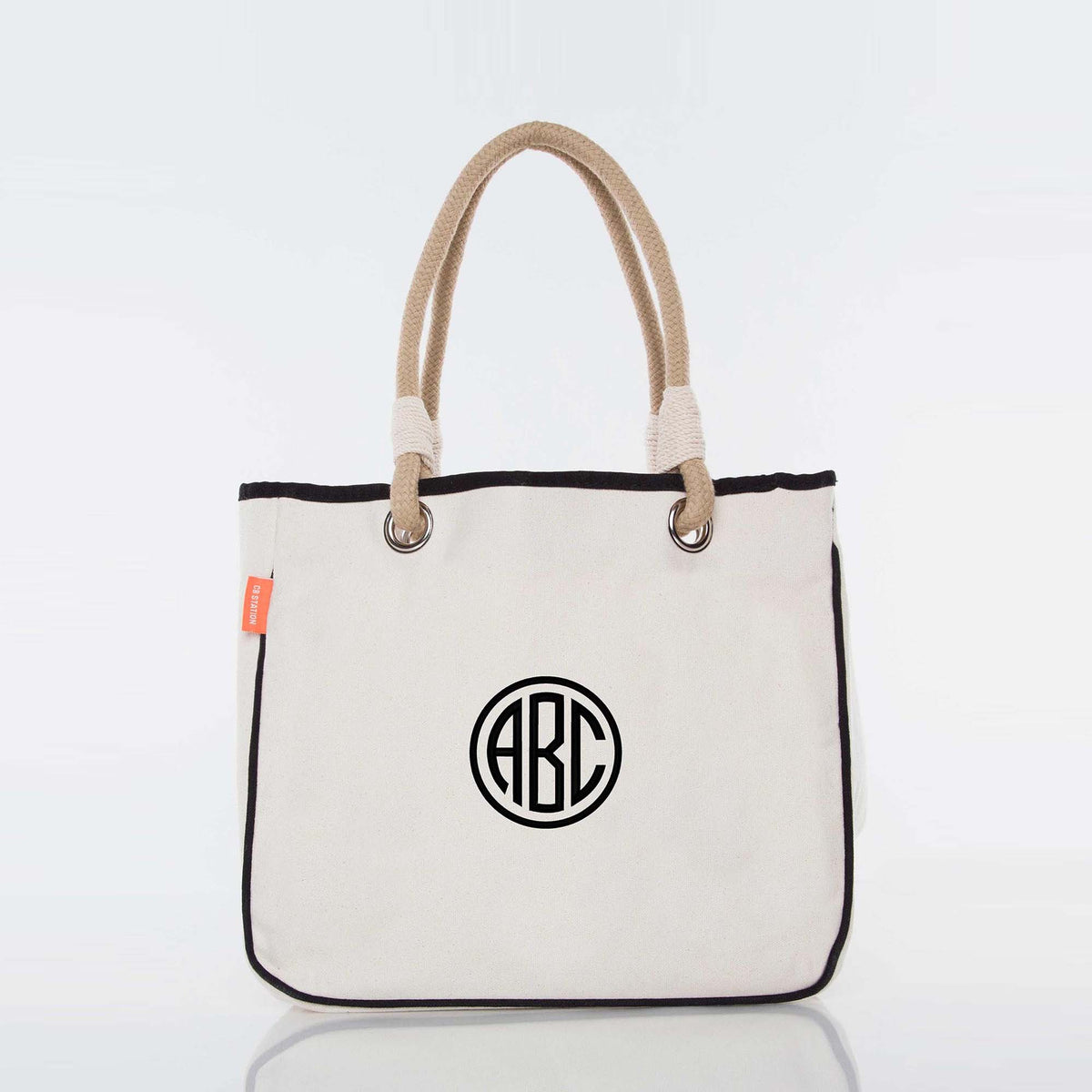 Personalized Rope Tote for Everyday Carry, Black personalized front