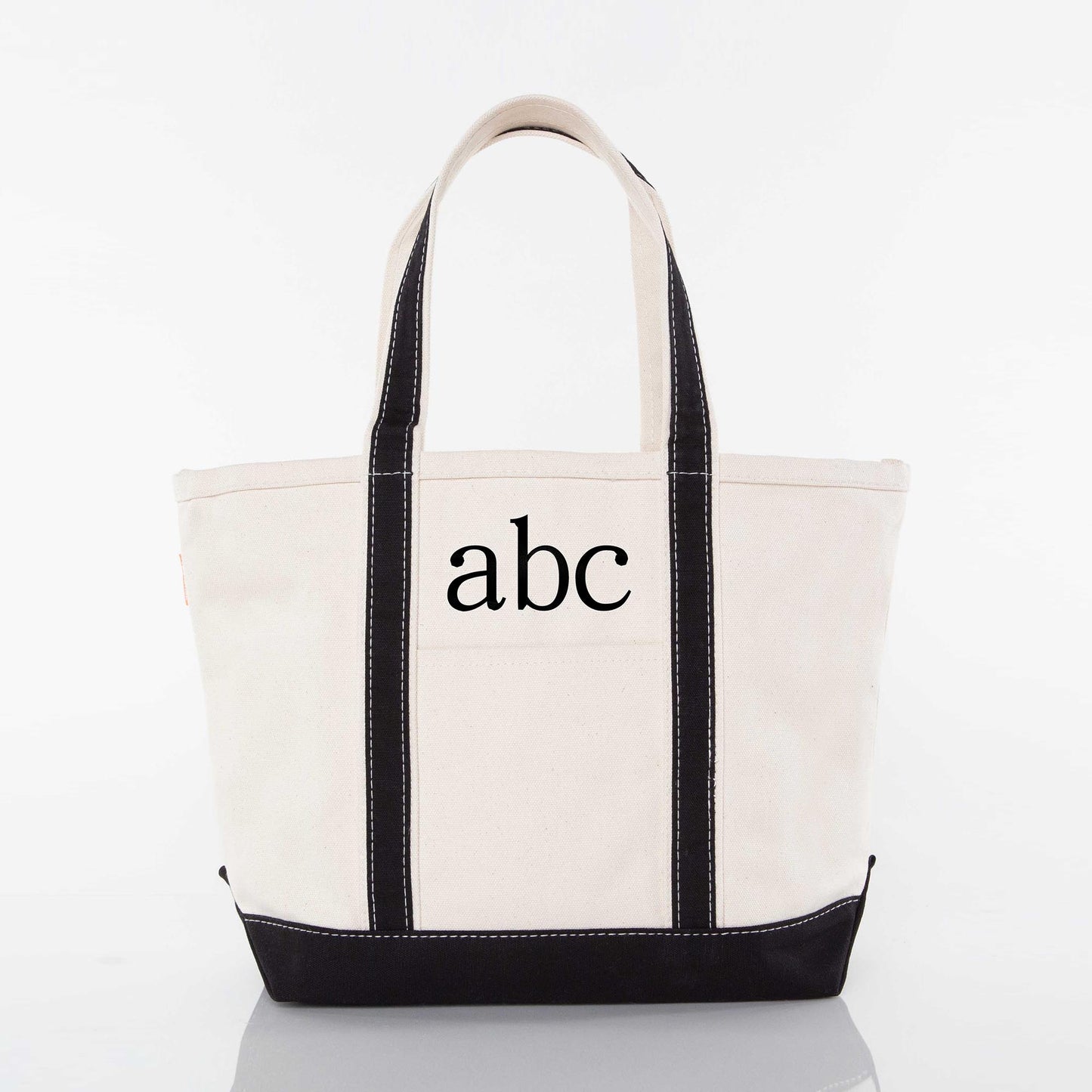 Personalized Medium Classic Tote for Everyday Carry, Black personalized front