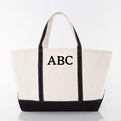 Personalized Large Classic Tote for Everyday Carry, Black personalized front