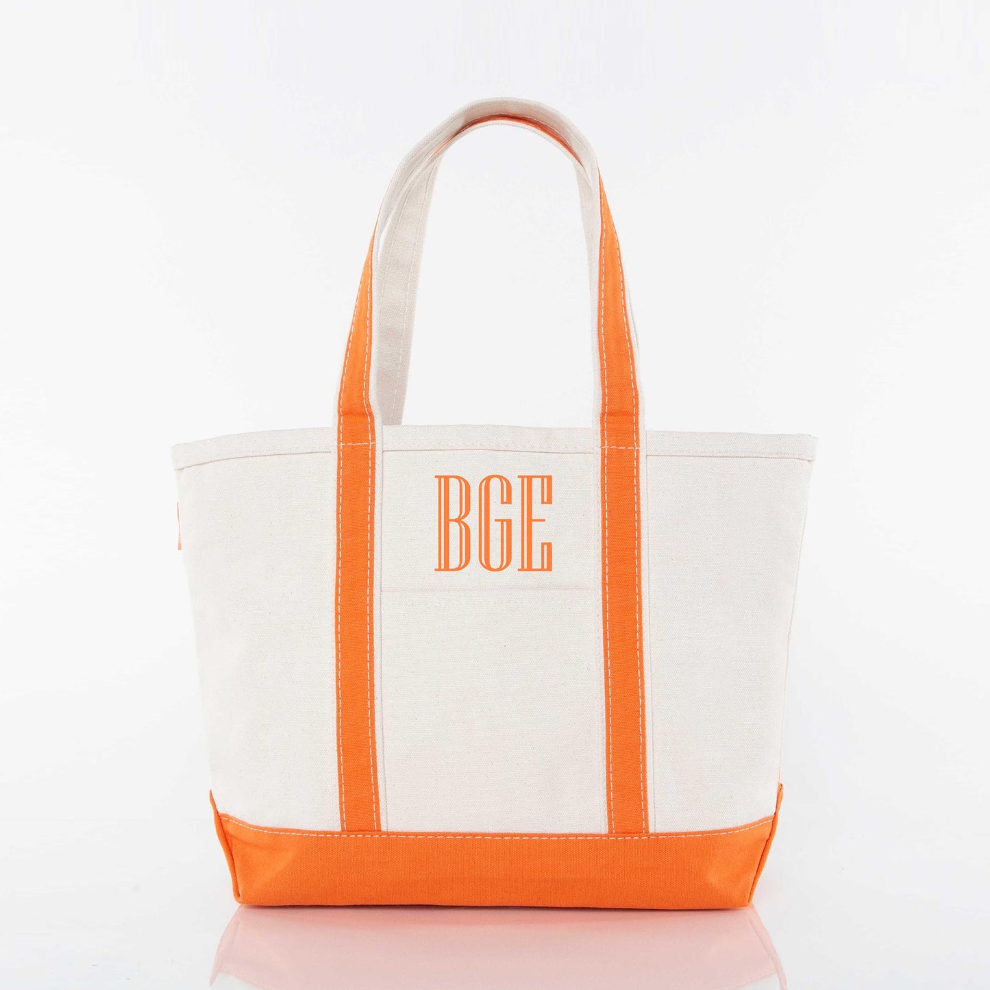 Personalized Medium Classic Tote for Everyday Carry, Orange personalized front