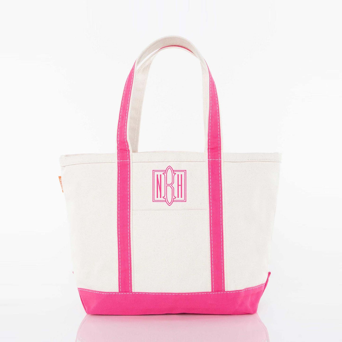 Personalized Medium Classic Tote for Everyday Carry, Hot Pink personalized front