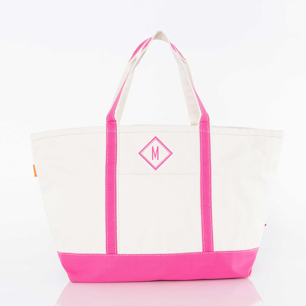 Personalized Large Classic Tote for Everyday Carry, Hot Pink personalized front