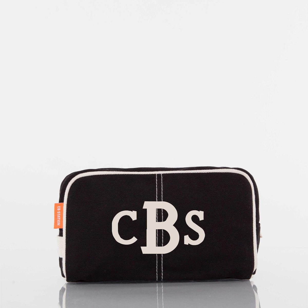 Personalized Dopp Kit for Grooming Gear, Black personalized front
