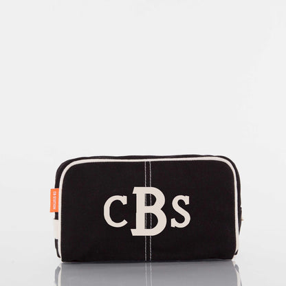 Personalized Dopp Kit for Grooming Gear, Black personalized front