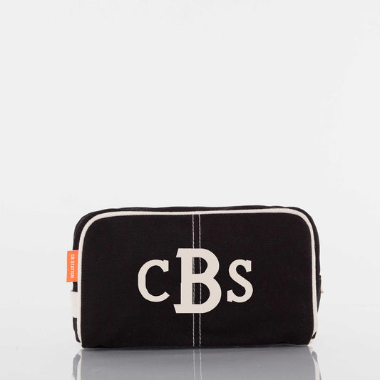 Personalized Dopp Kit for Grooming Gear, Black personalized front