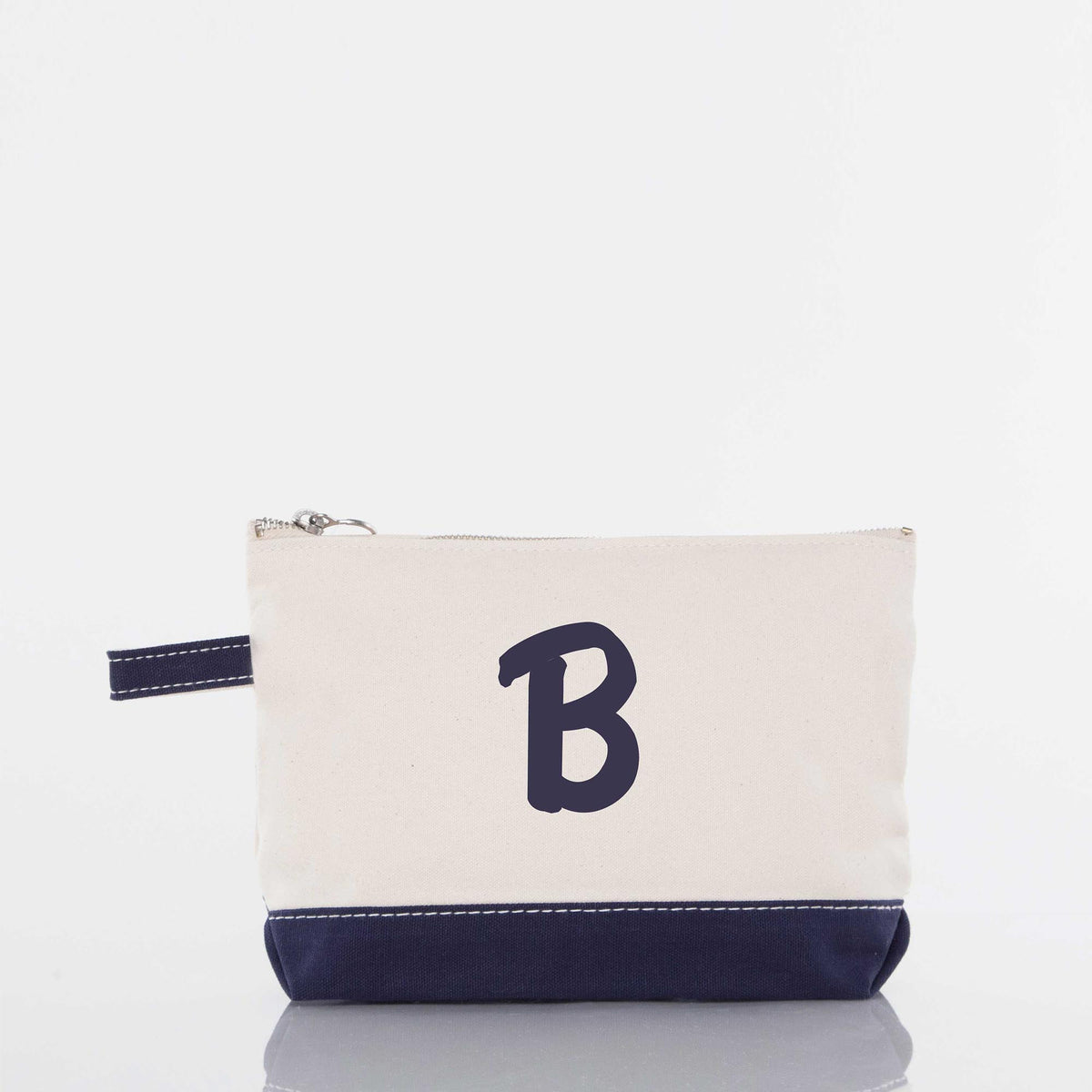 Personalized Makeup Bag for Beauty on the Go, Navy personalized front