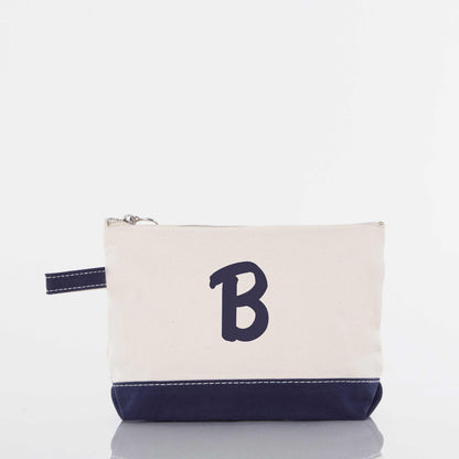 Personalized Makeup Bag for Beauty on the Go, Navy personalized front