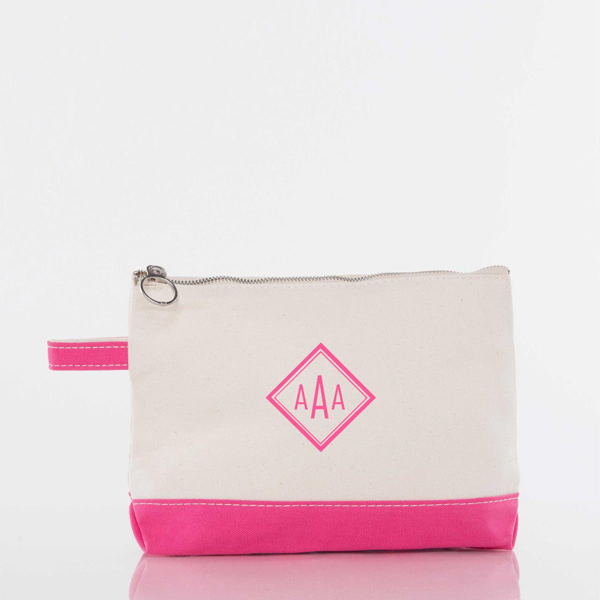 Personalized Makeup Bag for Beauty on the Go, Hot Pink personalized front
