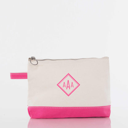 Personalized Makeup Bag for Beauty on the Go, Hot Pink personalized front