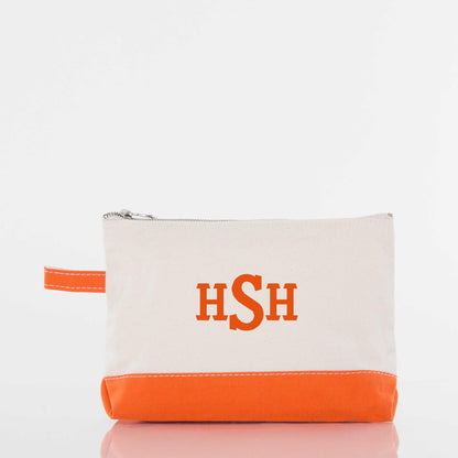 Personalized Makeup Bag for Beauty on the Go, Orange personalized front