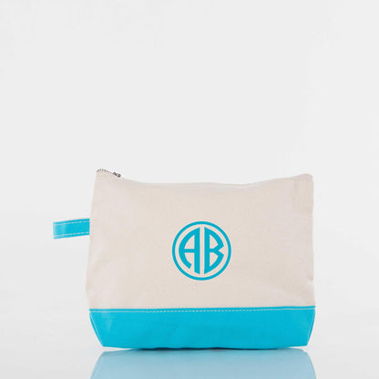 Personalized Makeup Bag for Beauty on the Go, Turquoise personalized front
