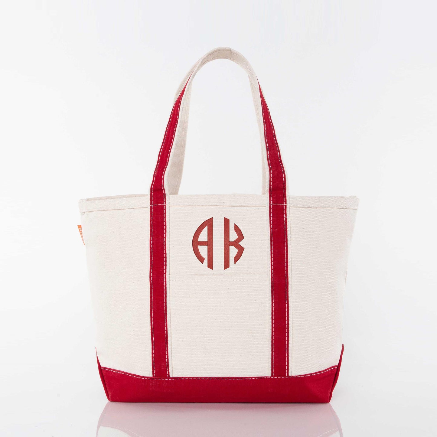 Personalized Medium Classic Tote for Everyday Carry, Red personalized front