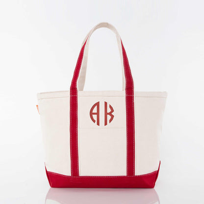 Personalized Medium Classic Tote for Everyday Carry, Red personalized front