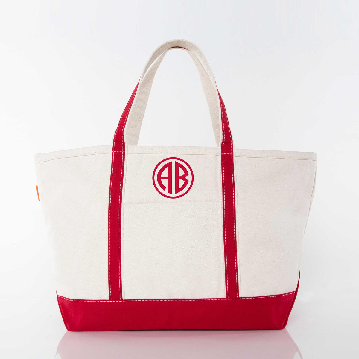 Personalized Large Classic Tote for Everyday Carry, Red personalized front