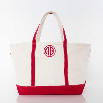 Personalized Large Classic Tote for Everyday Carry, Red personalized front