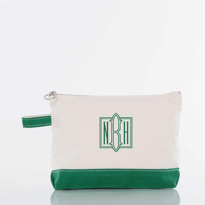 Personalized Makeup Bag for Beauty on the Go, Emerald personalized front