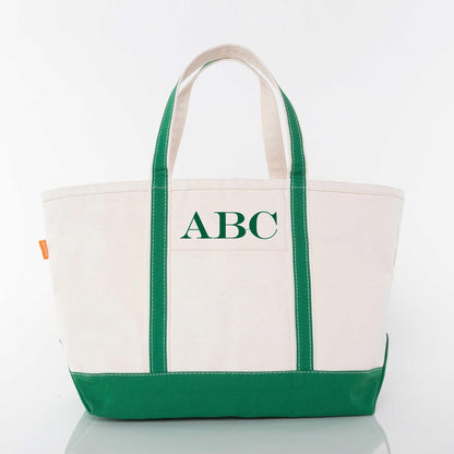 Personalized Large Classic Tote for Everyday Carry, Emerald personalized front
