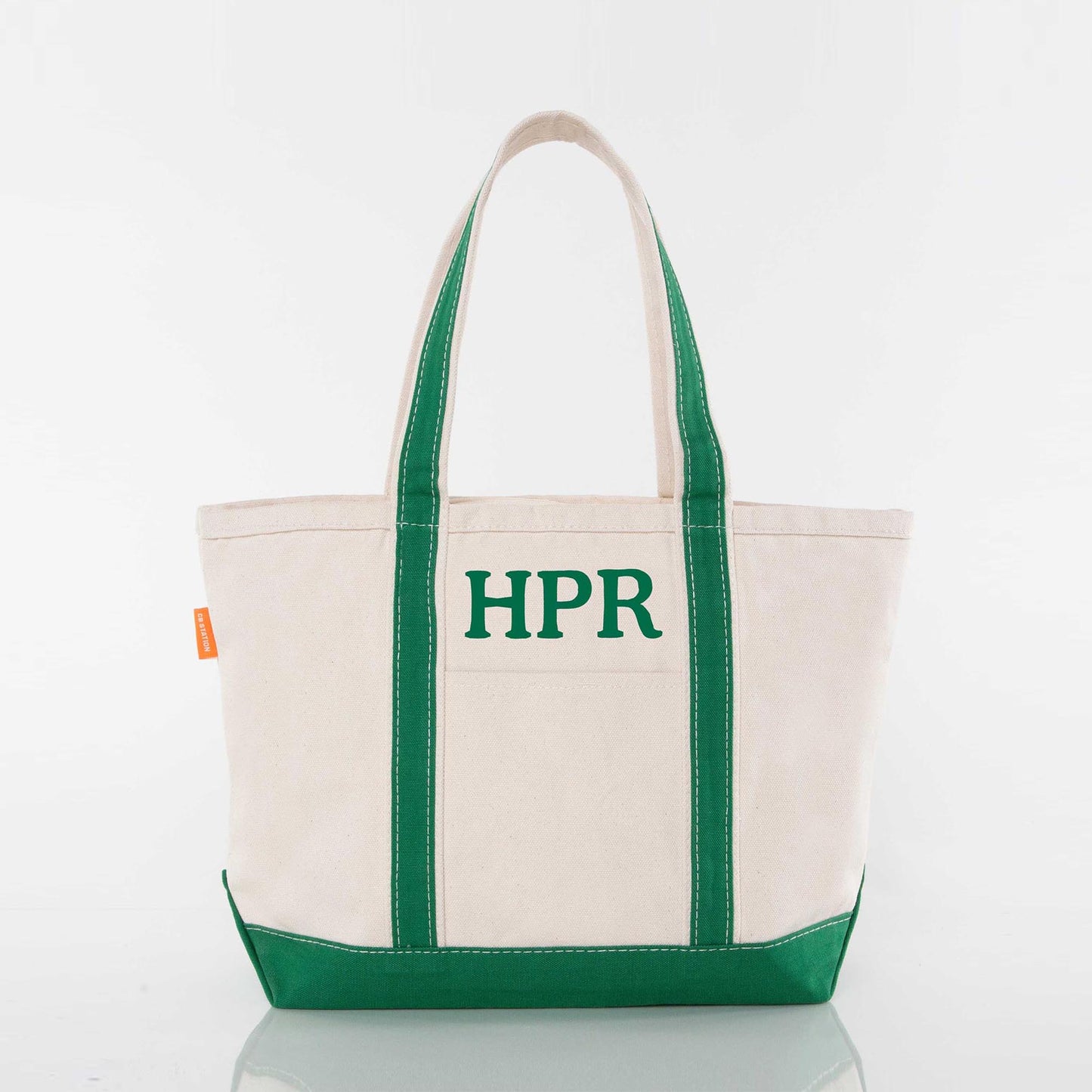 Personalized Medium Classic Tote for Everyday Carry, Emerald personalized front