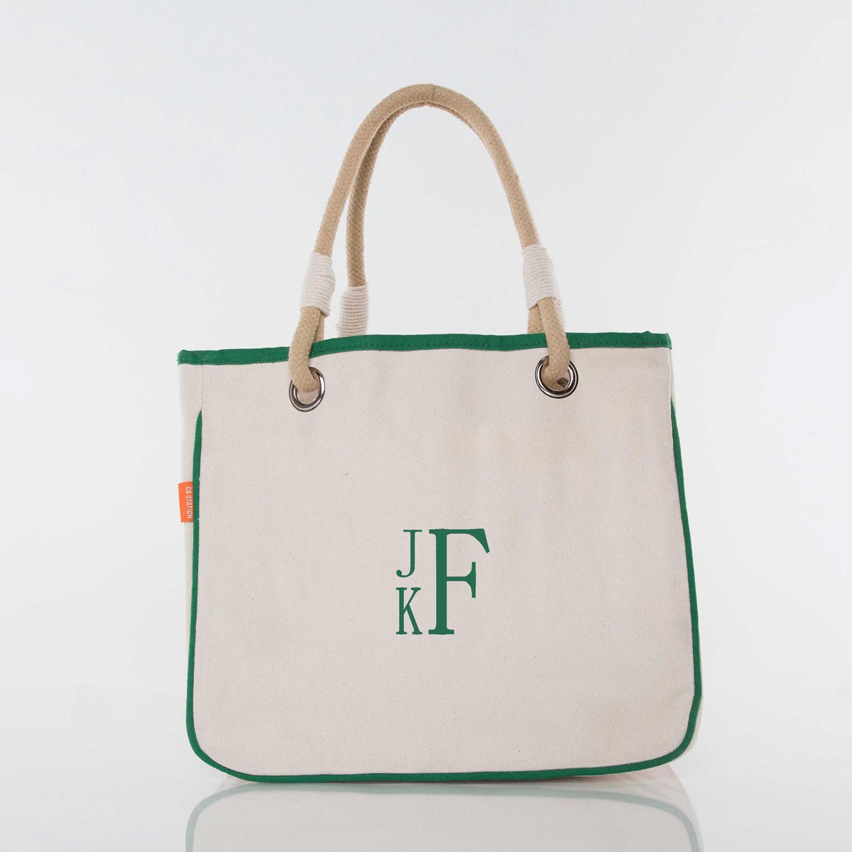 Personalized Rope Tote for Everyday Carry, Emerald personalized front