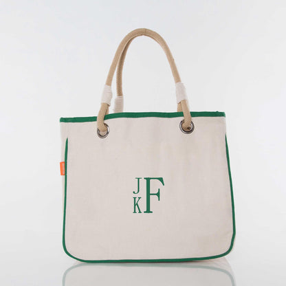 Personalized Rope Tote for Everyday Carry, Emerald personalized front