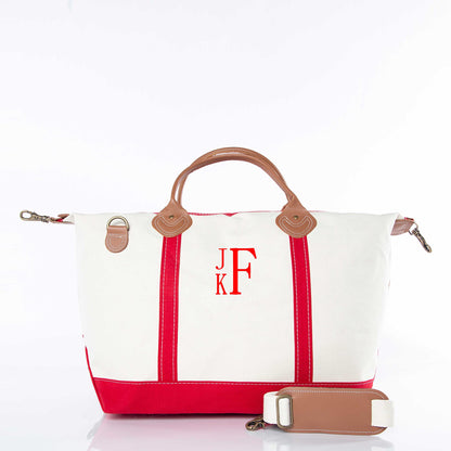 Personalized Classic Weekender Bag for Short Getaways, Red personalized front