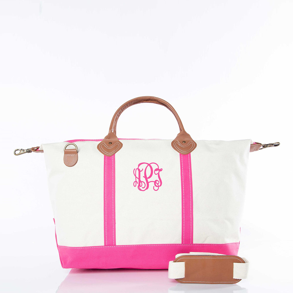 Personalized Classic Weekender Bag for Short Getaways, Hot Pink personalized front
