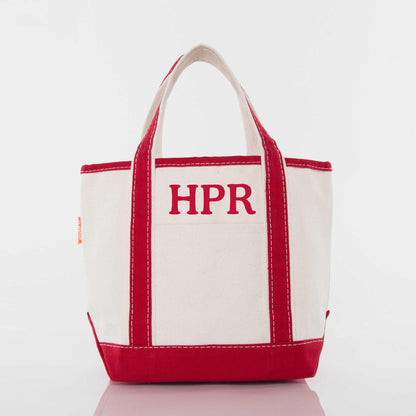 Personalized Handy Open Top Tote for Everyday Carry, Red personalized front