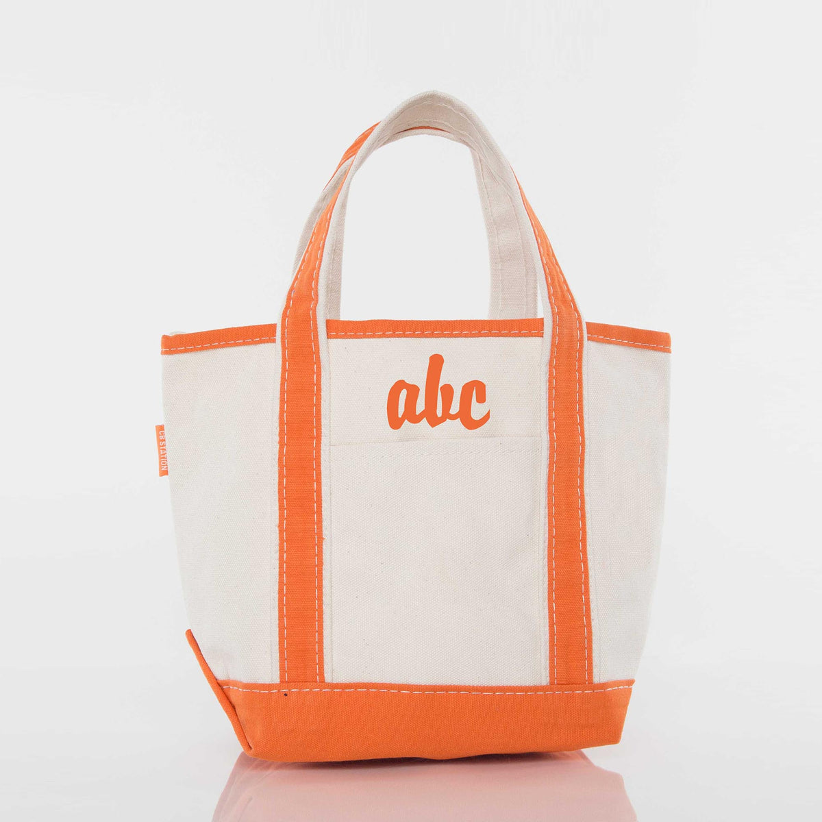 Personalized Handy Open Top Tote for Everyday Carry, Orange personalized front