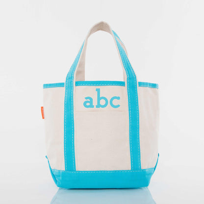 Personalized Handy Open Top Tote for Everyday Carry, Turquoise personalized front