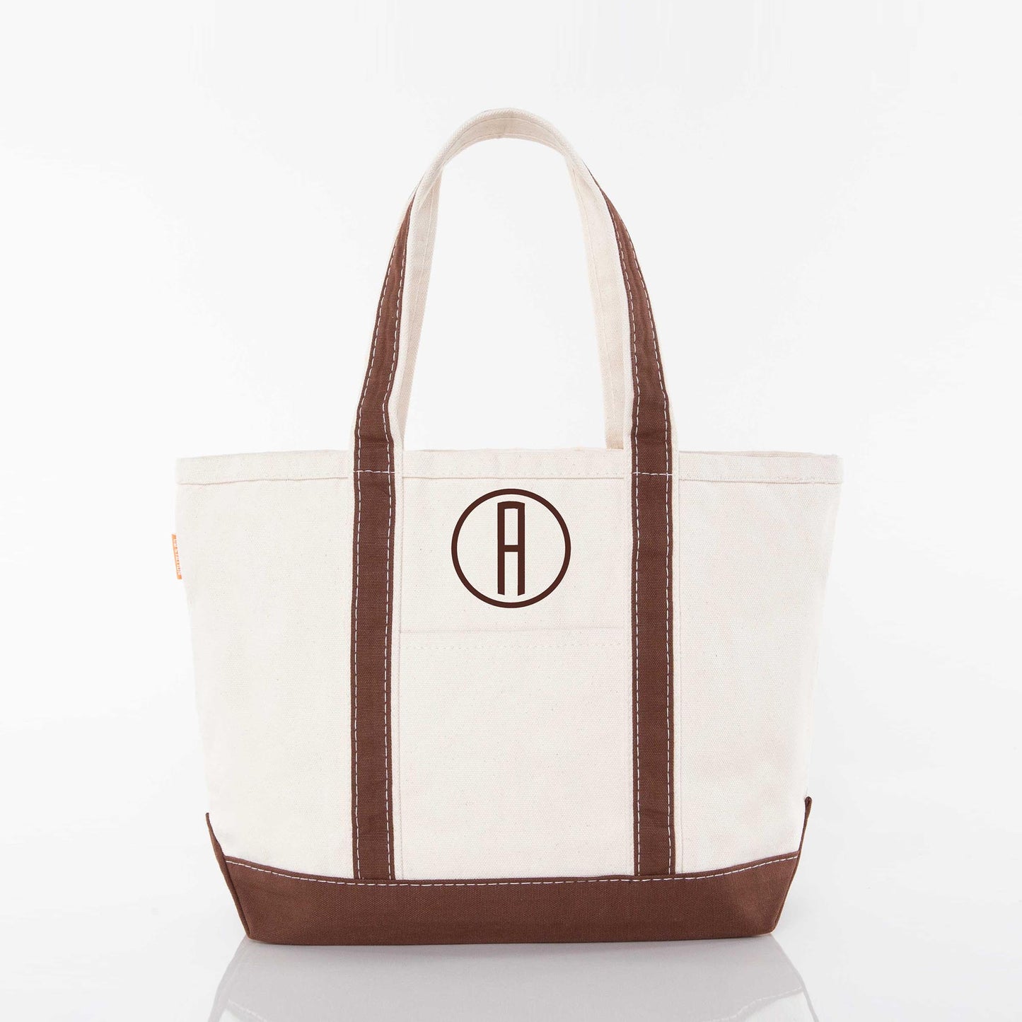Personalized Medium Classic Tote for Everyday Carry, Brown personalized front