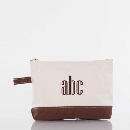 Personalized Makeup Bag for Beauty on the Go, Brown personalized front