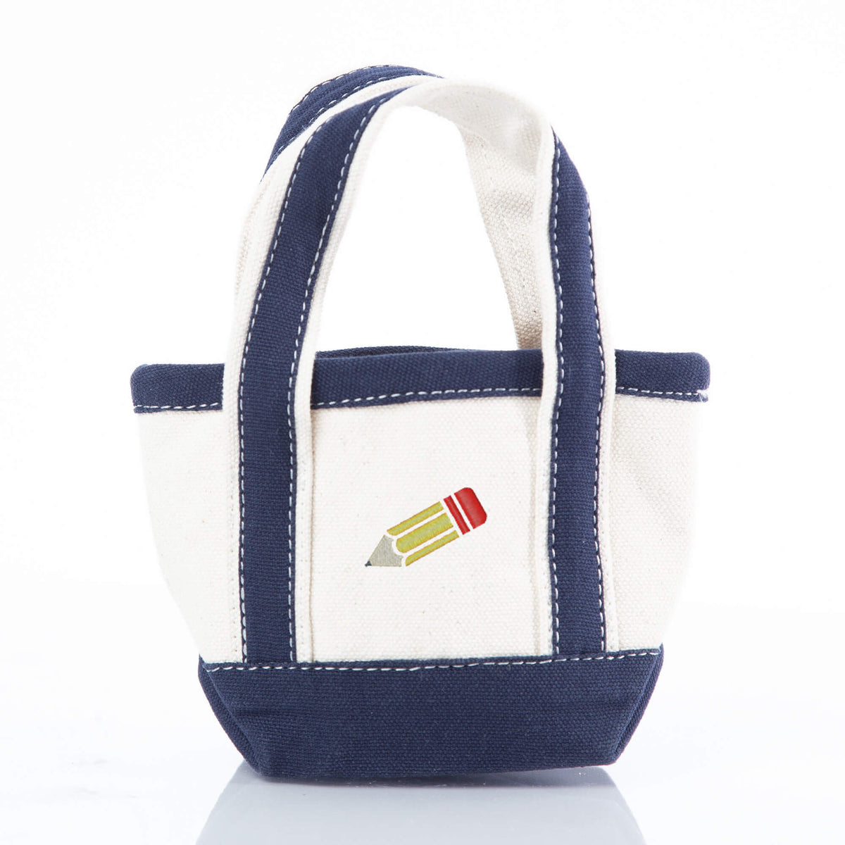Personalized Mini Classic Tote for Everyday Carry, Navy personalized front
