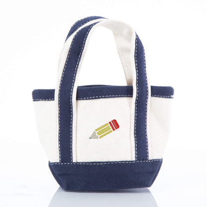 Personalized Mini Classic Tote for Everyday Carry, Navy personalized front