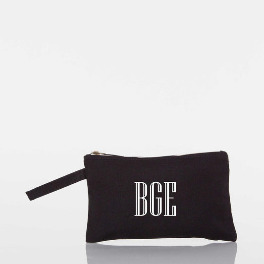 Personalized Solid Clutch Bag for Date Night, Black personalized front