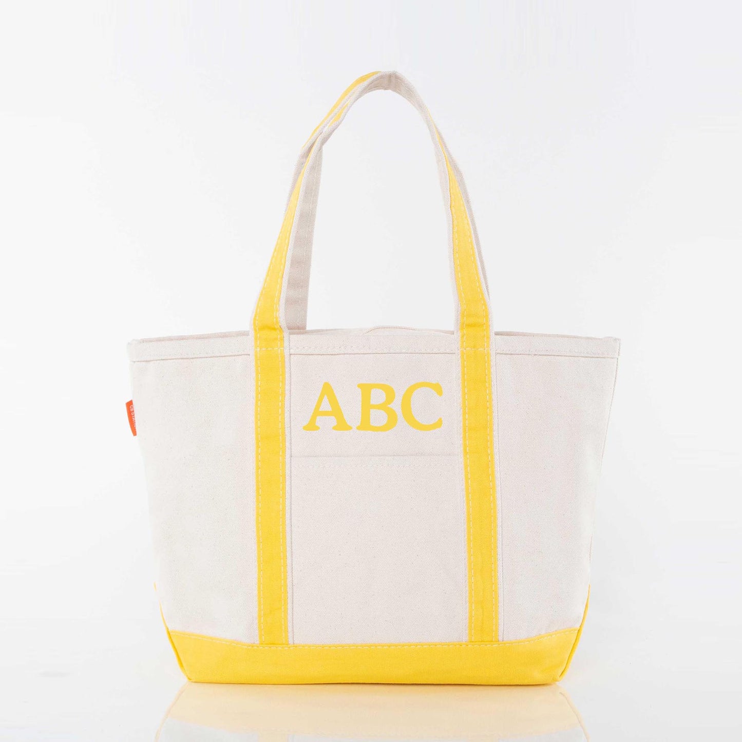 Personalized Medium Classic Tote for Everyday Carry, Yellow personalized front