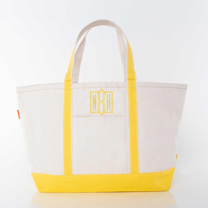 Personalized Large Classic Tote for Everyday Carry, Yellow personalized front