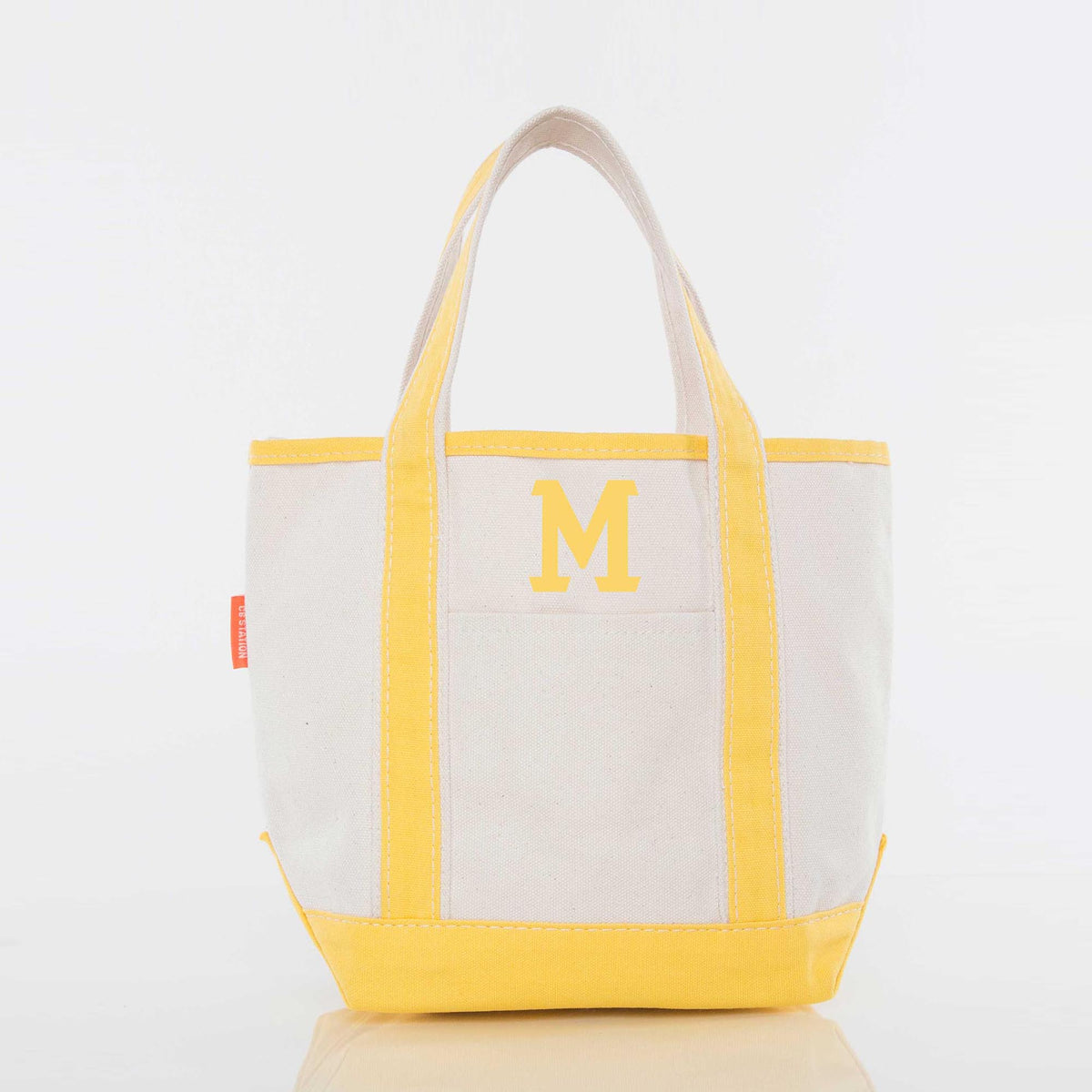 Personalized Handy Open Top Tote for Everyday Carry, Yellow personalized front