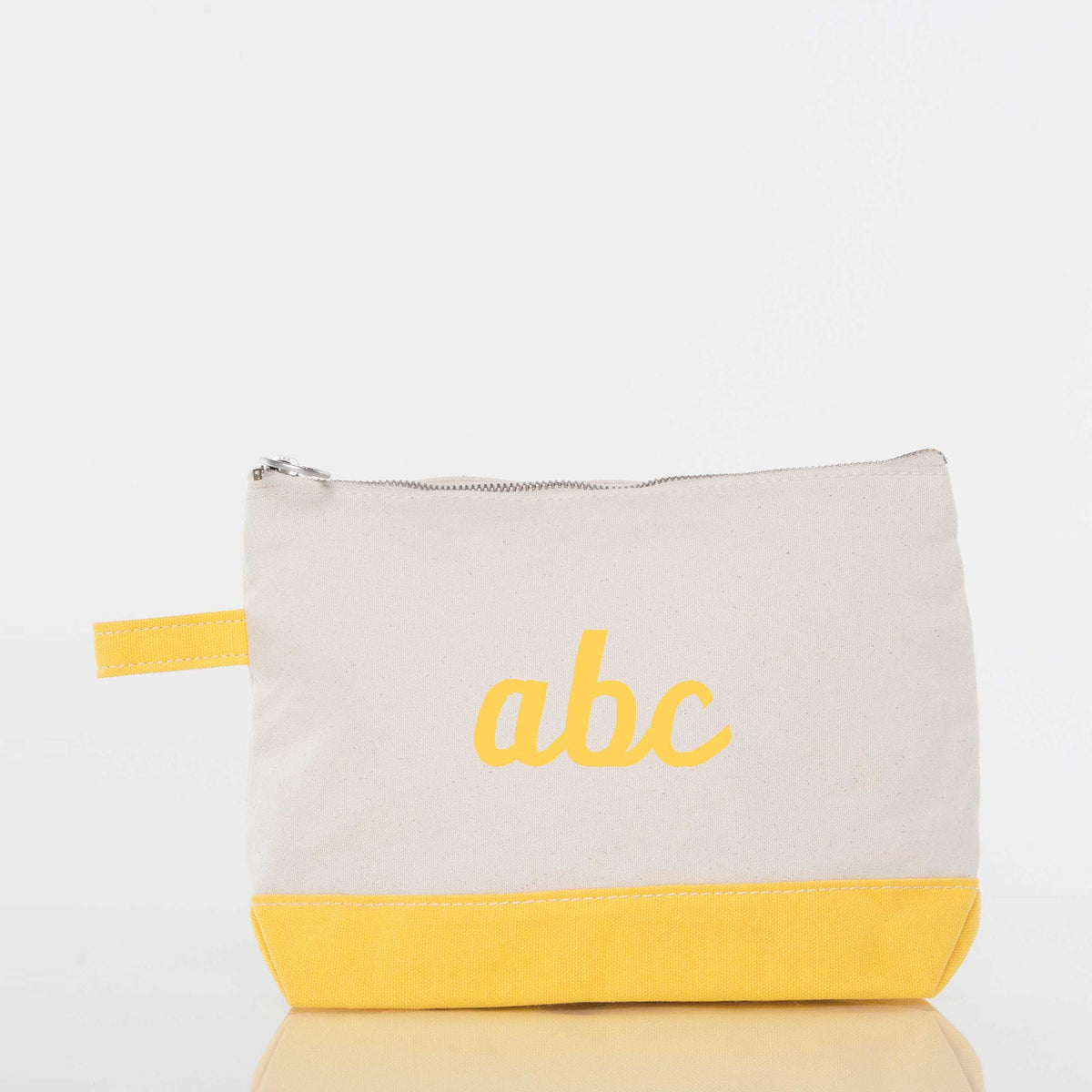Personalized Makeup Bag for Beauty on the Go, Yellow personalized front