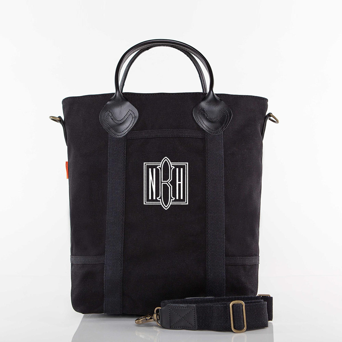 Personalized Flight Bag for Smooth Travels, Solid Black personalized front