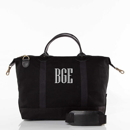 Personalized Classic Weekender Bag for Short Getaways, Solid Black personalized front