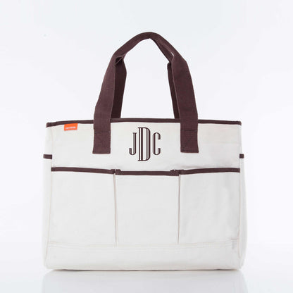 Personalized Utility Tote for Everyday Carry, Natural personalized front
