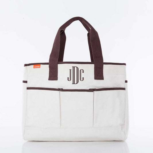 Personalized Utility Tote for Everyday Carry, Natural personalized front