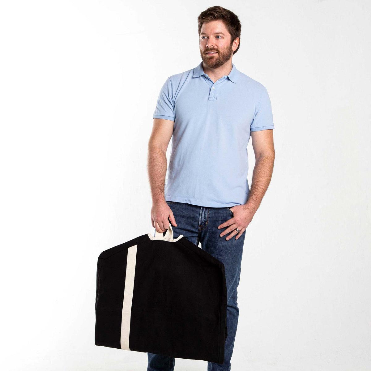 Personalized Garment Bag for Sharp Arrivals, Black alternate view 3