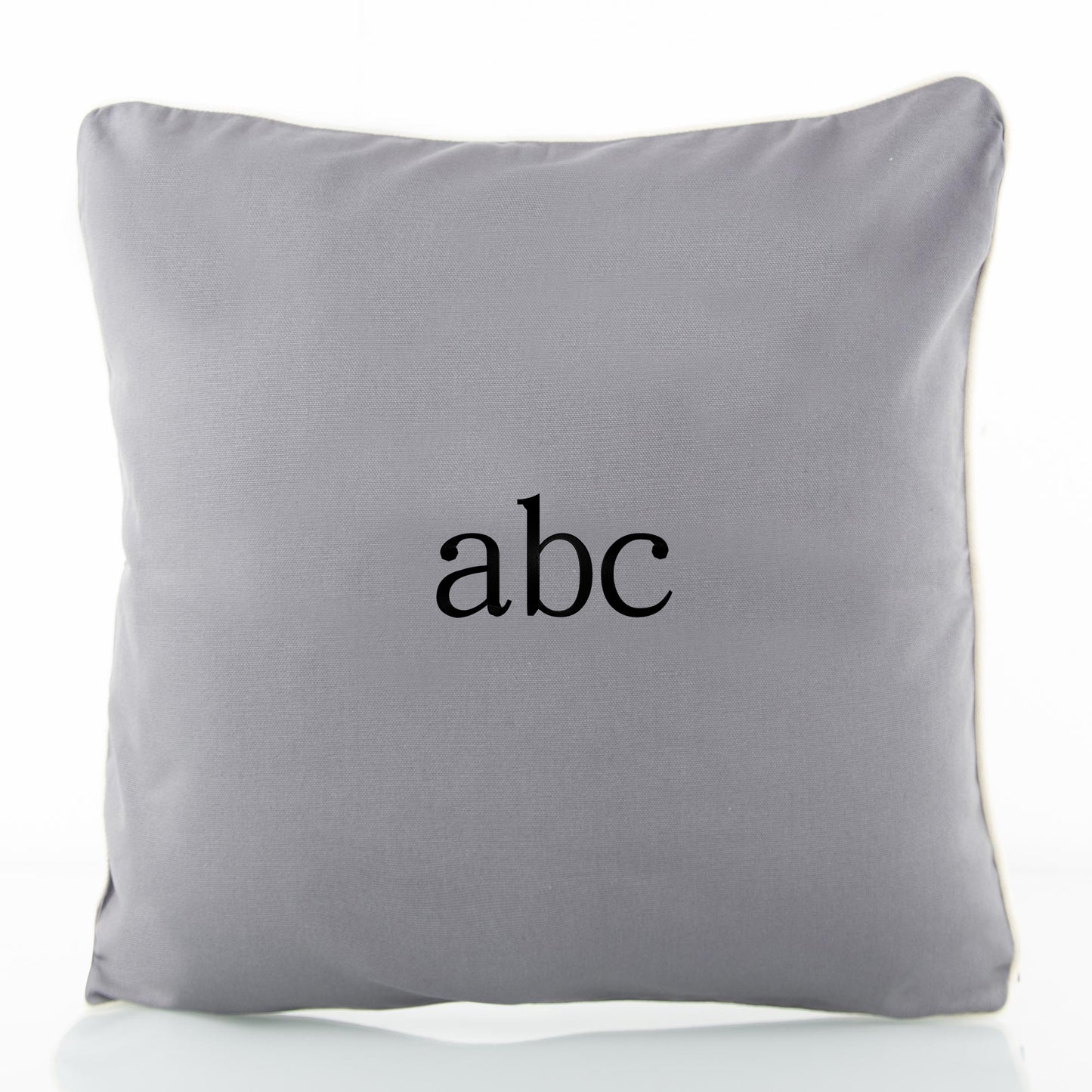 Personalized 12 x 12 Pillow Sham, Gray personalized front