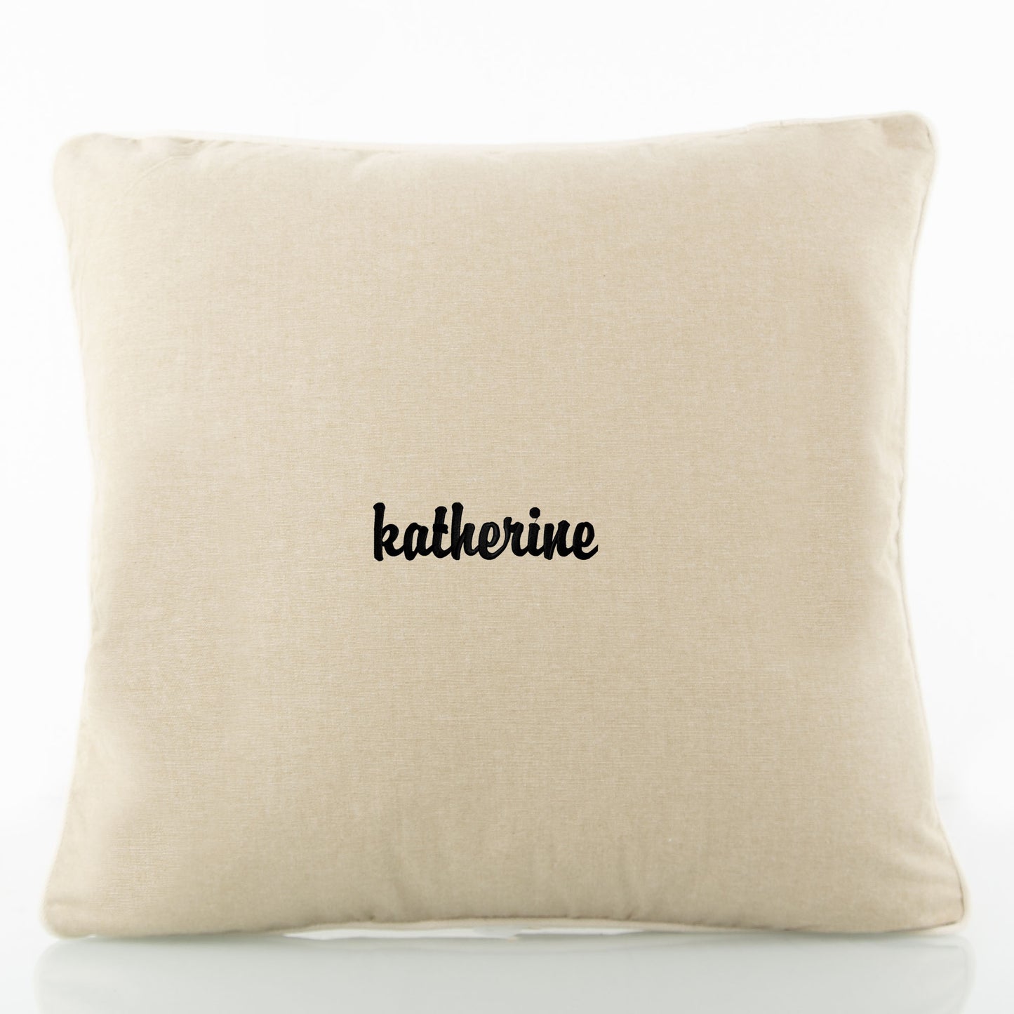Personalized 12 x 12 Pillow Sham, Jute personalized front