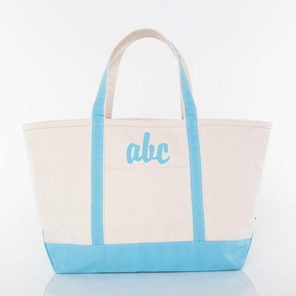Personalized Large Classic Tote for Everyday Carry, Baby Blue personalized front