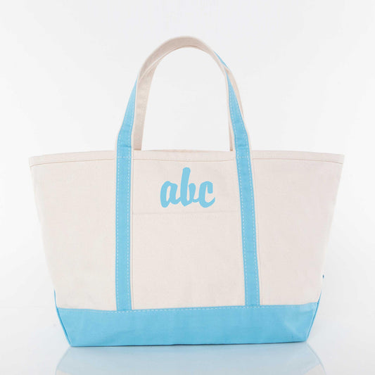 Personalized Large Classic Tote for Everyday Carry, Baby Blue personalized front