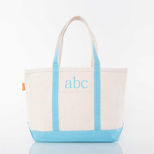 Personalized Medium Classic Tote for Everyday Carry, Baby Blue personalized front