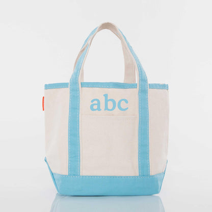 Personalized Handy Open Top Tote for Everyday Carry, Baby Blue personalized front